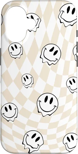 Vista 32 de Retro Swirl - Carcasa para iPhone 17, diseño de cara sonriente feliz