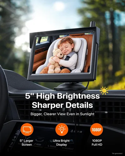 Vista 5 de LUCKVIEW GOF1 Cámara inalámbrica para coche de bebé con monitor compacto