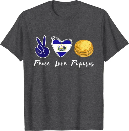 Vista 38 de Pupusas Lover Love Peace El Salvadaor Camiseta Comida Salvadoreña