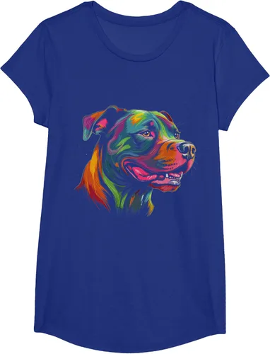 Vista 26 de Pit Bull Mom Dog Lover Colorido Artistic Pitbull Owner - Camiseta para mujer, Negro