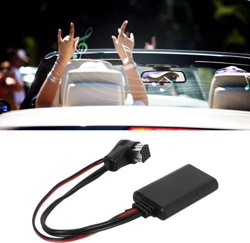 Vista 3 de Adaptador Bluetooth para automóvil, adaptador AUX Bluetooth ABS negro para audio para automóvil, módulo estéreo de enchufe de repuesto, adaptador