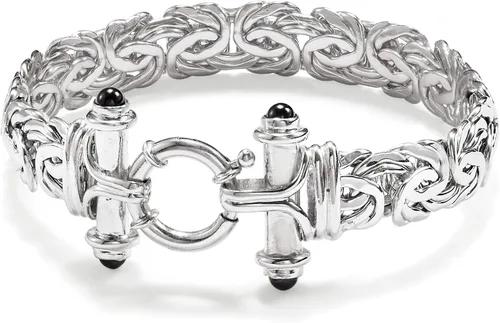 Vista 4 de Ross-Simons Sterling Silver Byzantine Bracelet With Black Onyx