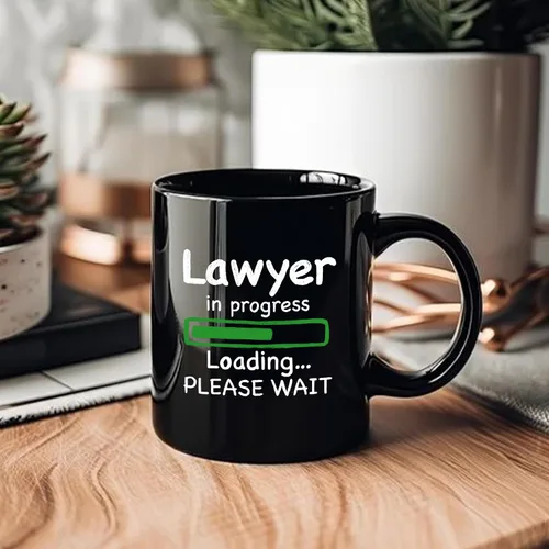 Vista 5 de Panvola Lawyer in Progress Loading Law - Regalos de graduación para futuros abogados y abogados, taza de cerámica de 11 onzas, color negro