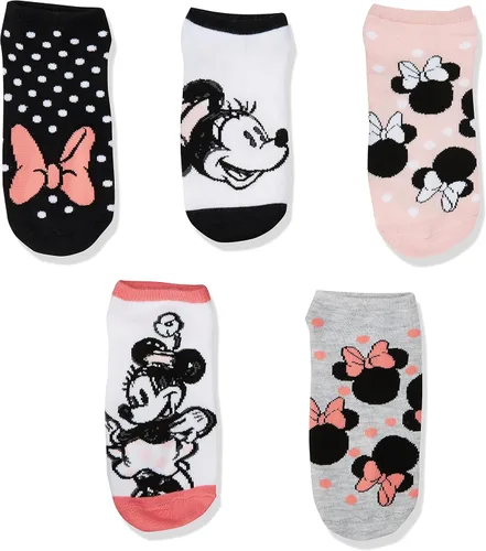 Vista 2 de Disney womens Minnie Mouse 5 Pack No Show Socks