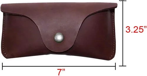 Vista 5 de Hide & Drink, Funda de cuero grueso y resistente para anteojos (6 pulgadas) largos, protector de gafas de sol, soporte portátil