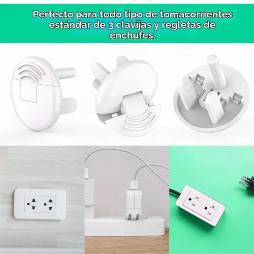 Vista 5 de Cubiertas para enchufes a prueba de bebés con mango oculto (paquete de 32) Fundas para enchufes a prueba de niños Cubiertas para enchufes eléctricos