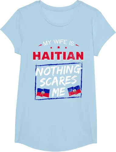 Vista 15 de My Wife Is Haitian Republic of Haiti Heritage Roots - Camiseta con bandera, Negro, S