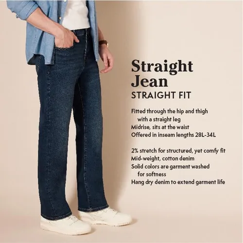 Vista 2 de Tienda Essentials Jeans de corte recto para hombre
