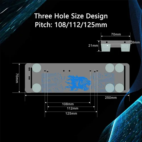 Vista 3 de HLT PCI- E 3.0 16X tarjeta gráfica vertical Kickstand/base con luz LED RGB para DIY ATX caso