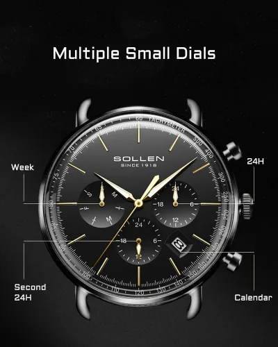 Vista 5 de Quartz Watches for Men, 3 ATM Waterproof Men's Wrist Watch, Business and Casual Dress Watch, Ideal Gift for Boys, Adults