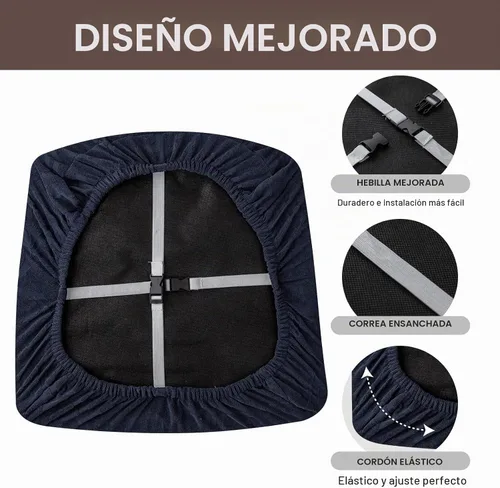 Vista 4 de Genina Fundas impermeables de asiento para silla de comedor, fundas elásticas para sillas de comedor, fundas protectoras para sillas de cocina