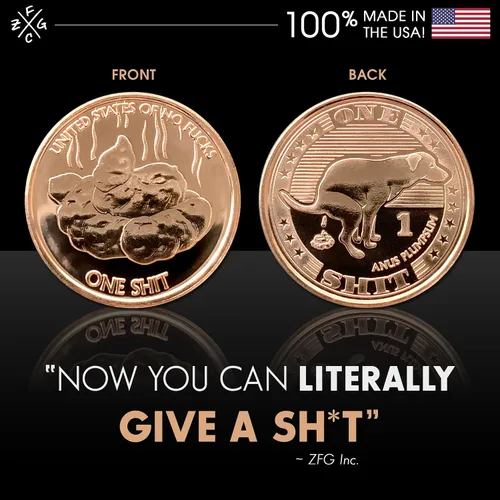 Vista 4 de ZFG Inc. Zero F's Given - Novedades de monedas de cuarto de regalo, Give One Sh*t, paquete de 10