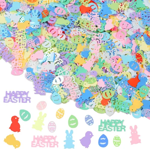 Vista 8 de CIPOWM Pasto de Pascua de Rafia Papel Triturado de Corte Rizado, Relleno de Papel Triturado de Rafia Multicolor Iridescente con Hierba Triturada