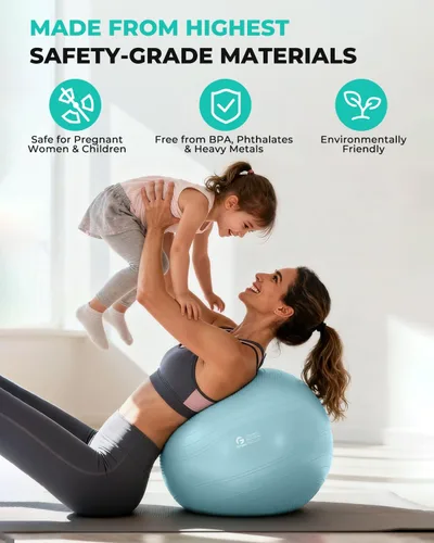 Vista 4 de Gruper Pelota de yoga, pelota de ejercicio extra gruesa para entrenamiento y estabilidad durante el embarazo, 4 tamaños, pelota de equilibrio