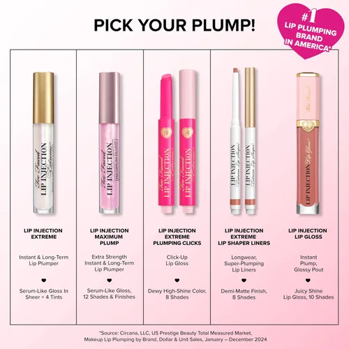 Vista 9 de Brillo de labios Too Faced Lip Injection Power Plumping Brillo hidratante de alto brillo Vitaminas A + E 0.22 onzas líquidas