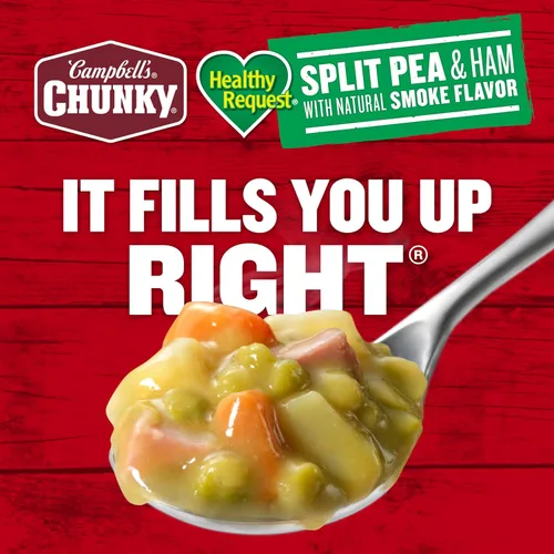 Vista 6 de Campbell's Chunky Sopa Healthy Request, sopa de guisantes partidos con jamón, lata de 19 onzas
