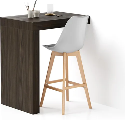 Vista 19 de Mobili Fiver Evolution - Mesa alta de bar de cocina fabricada en Italia Ahorra Espacio, Mesa de altura de mostrador montada en la pared para 1