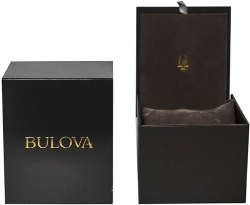 Vista 2 de Bulova 98P196 - Reloj de vestir casual para mujer de dos tonos de acero inoxidable con esfera negra