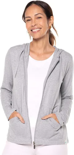 Vista 16 de Sudadera con capucha para la costa, de Coolibar, para mujer, UPF 50+, protege del sol