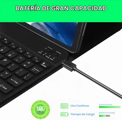 Vista 5 de Funda con teclado para Samsung Galaxy Tab A11 Plus / A9 Plus de 11 pulgadas, con retroiluminación Bluetooth A9+ con soporte para bolígrafo S