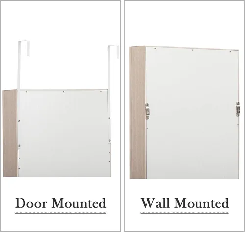 Vista 6 de HollyHOME Armario de joyería con espejo de longitud completa cabidor detrás de la puerta para colgar en la pared organizador Jewrey con arete
