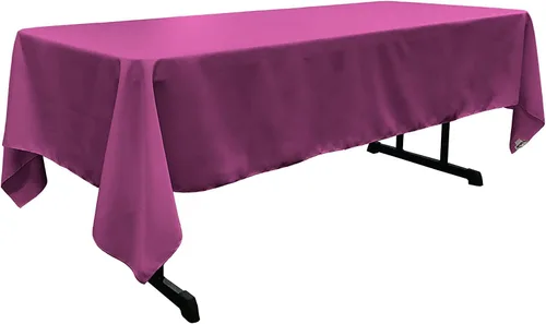 Vista 170 de LA Linen Mantel rectangular lavable de popelín de poliéster, resistente a las manchas y a las arrugas, cubierta de mesa 60x84, mantel de tela