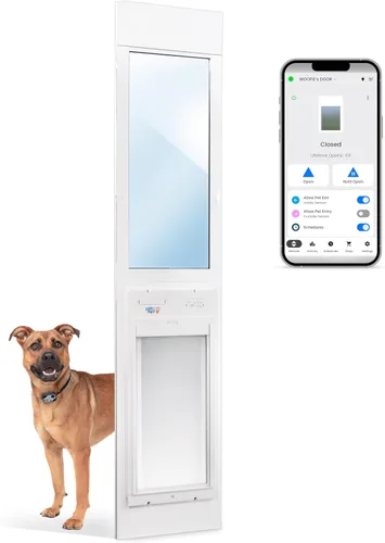 Vista 19 de Puerta enrollable automática Power Pet de la marca High Tech Pet - Panel motorizado enrollable para mascotas, control manual y de aplicación WiFi