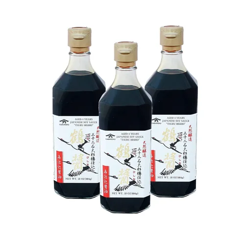 Vista 9 de Yamaroku Shoyu Pure Artisan Dark Sweet Japanese Premium Gourmet Barril añejado 4 Años, Salsa de soya Tsuru Bisiho, 18 onzas (532 ml) paquete de 1