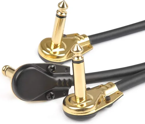 Vista 5 de TIMESETL Paquete de 3 cables de conexión de guitarra de 12 pulgadas, ultra silenciosos, con efecto de instrumento, cables de parche de pedal de 1/4