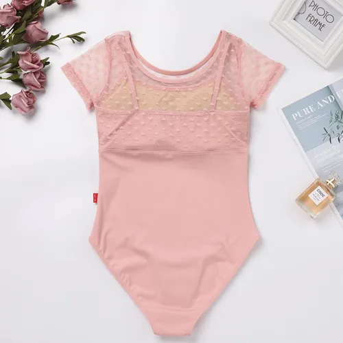Vista 17 de AFAVOM Leotardos de ballet para mujeres adultas con estampado de flores de mariposa sin espalda, leotardos de gimnasia con brasier y prácticas