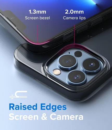 Vista 4 de Ringke Funda compatible con iPhone 13 Pro, Air Soft Transparente TPU a prueba de golpes, flexible, ligera, delgada, color negro ahumado