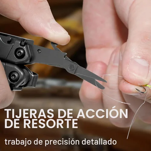 Vista 7 de Tijeras y alicates multiherramienta 21 en 1 con cortadores de tungsteno, autobloqueo
