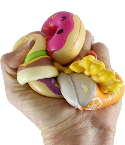 Vista 3 de Curious Minds Busy Bags 24 lindos juguetes esponjosos de micro alimentos de elevación lenta - Mini recuerdos de fiesta de espuma viscoelástica