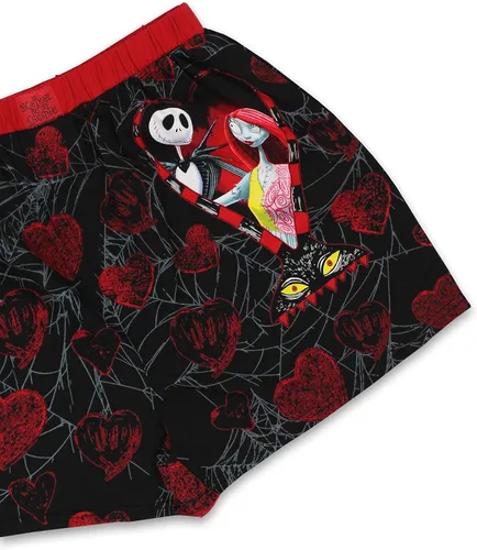 Vista 3 de Nightmare Before Christmas Jack and Sally - Calzoncillos tipo bóxer para hombre Negro