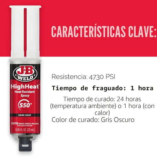 Vista 5 de J-B Weld Jeringa de epoxy de alto calor, gris oscuro