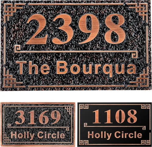 Vista 13 de Letrero de dirección fundido personalizado con número de casa, placa de dirección de casa de 12 pulgadas, letrero de número de Steet House