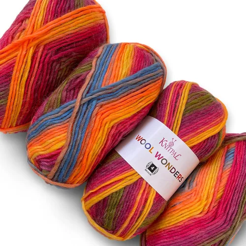 Vista 19 de Wool Wonders - Ovillo de lana para tejer, paquete de 4 (640 yardas/14.11 oz), patrones libres, hilo de lana para tejer, Aran/pesado #4