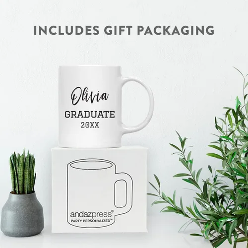 Vista 4 de Andaz Press Taza de café personalizada de 11 onzas, regalo de graduación Olivia 2026 (taza de 2 caras), paquete de 1, incluye caja de regalo, tazas