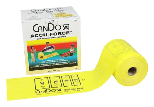 Vista 4 de CanDo 10-5918 AccuForce - Banda de ejercicio, rollo de 6 yardas, juego de 5 piezas, amarillo a negro