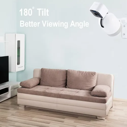 Vista 2 de LEFXMOPHY Soporte de pared compatible con Blink Mini Pan-Tilt Mount para kit de montaje de techo ajustable de 180 grados (1 unidad, blanco)