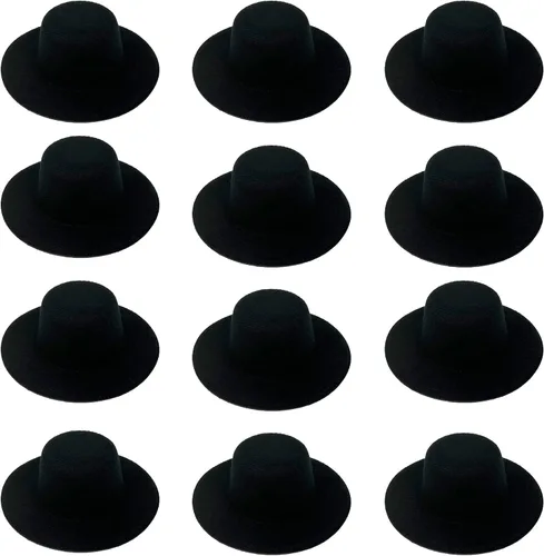 Vista 6 de 12 piezas mini sombrero de copa en miniatura formal sombreros muñeca sombrero colorido