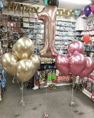 Vista 5 de Globo de oro rosa número 1, 40 pulgadas