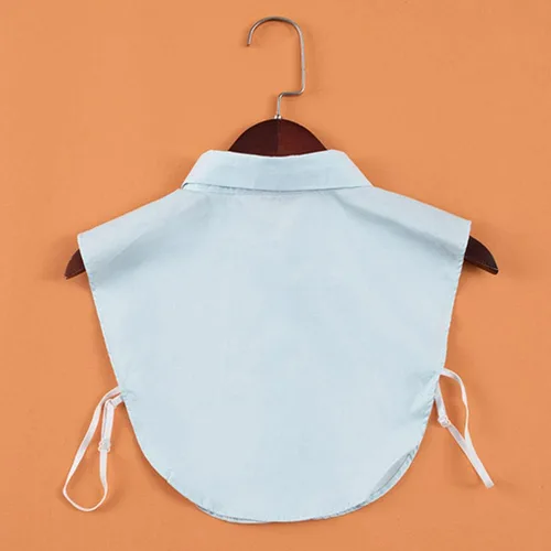 Vista 5 de Blusa de algodón para mujer, ajustable, color sólido, desmontable, media camisa, accesorios de ropa