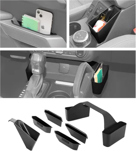 Vista 2 de JWWY Interior Storage Organizer Kit for 2021-2026 Ford Bronco 4-Door, Center Console Gear Shift Armrest & Door Grab Handle Storage Tray Bin