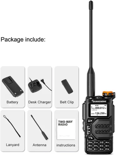 Vista 3 de UV-K5 Radio de doble banda de salida de 5 vatios Radio portátil de dos vías con alerta meteorológica NOAA Walkie Talki FM (1 unidad)
