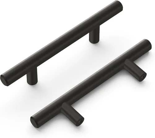 Vista 7 de Colección de tiradores de barra de 2-1/2 pulgadas (2.520 in) de centro a centro, acabado de níquel negro cepillado