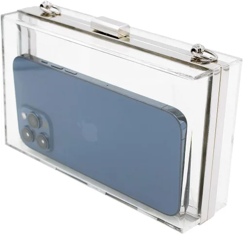 Vista 4 de Bolsa de mano de acrílico transparente de alta calidad, bolsa de mano de noche