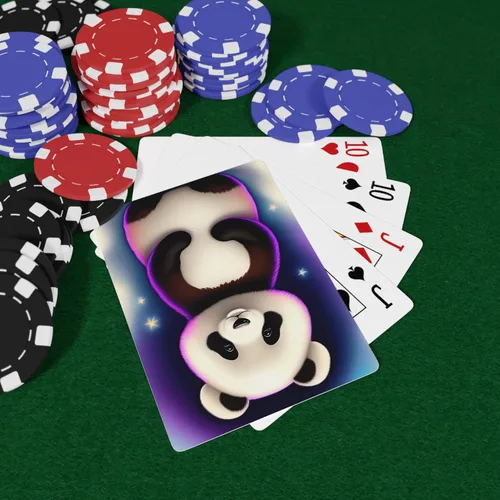 Vista 3 de Brian Bula Cartas de póquer de naipes de panda lindo con lindas tarjetas de oso panda