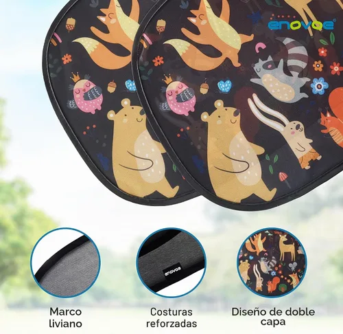 Vista 5 de Parasol para ventanas de coche para bebé - Cubierta bloqueadora de sol y visera para ventanas laterales de coche - Protector de escudo - Parasoles