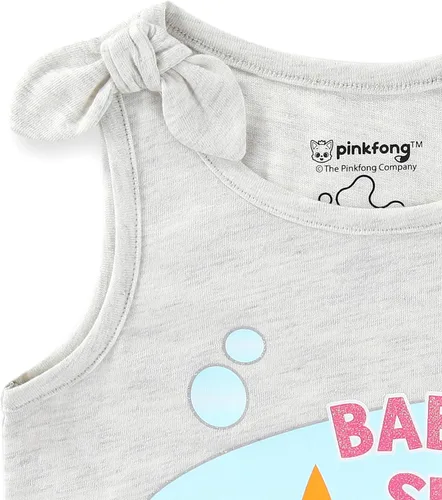 Vista 5 de Nickelodeon Baby Shark - Conjunto de camiseta, camiseta sin mangas y pantalones cortos para bebés y niños pequeños, rosa, azul o multicolor